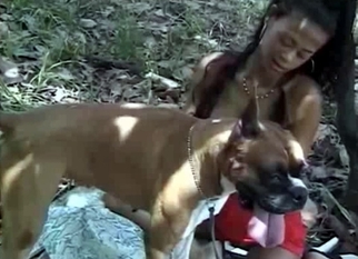 Hot doggy and a sex addicted zoophile