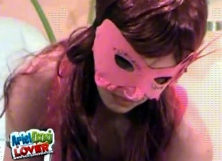 Cute trained dog and a masked zoophile