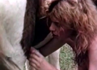 Oral sex with a passionate trained animal
