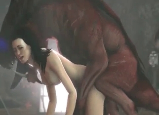 Doggy style sex action with a horse