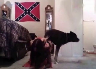 Doggy style bestiality fuck with my pet