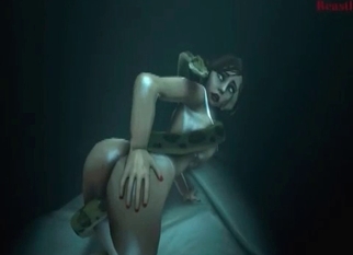 Snake and 3D bitch are enjoying animality sex