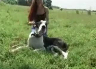 Doggy and slutty zoophile enjoy sex