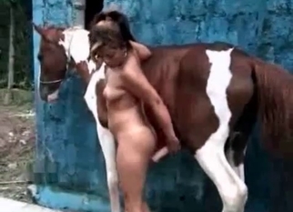 Zoophilic slut and sexy stallion